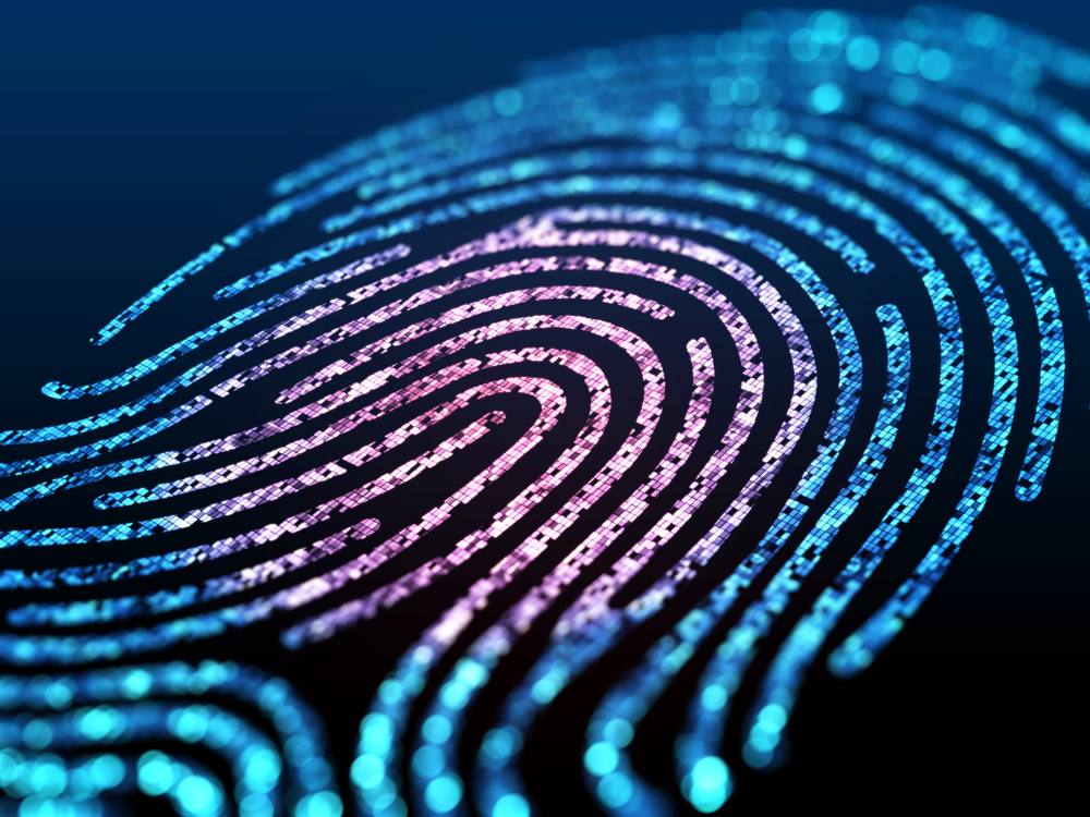 Illustration of a digital fingerprint, representing identity and sign in systems